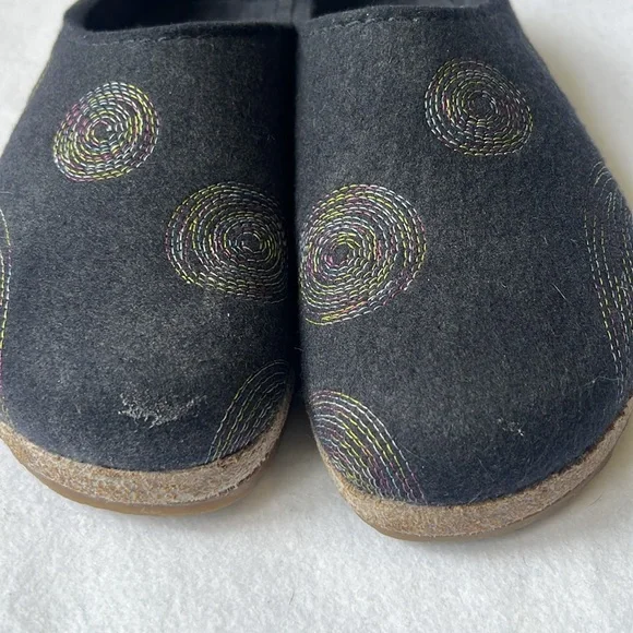 Haflinger Women’s Spirit Blue Wool Slippers - EU37 - US6 - Picture 6 of 9